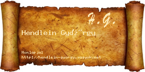 Hendlein György névjegykártya