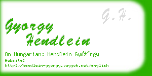 gyorgy hendlein business card